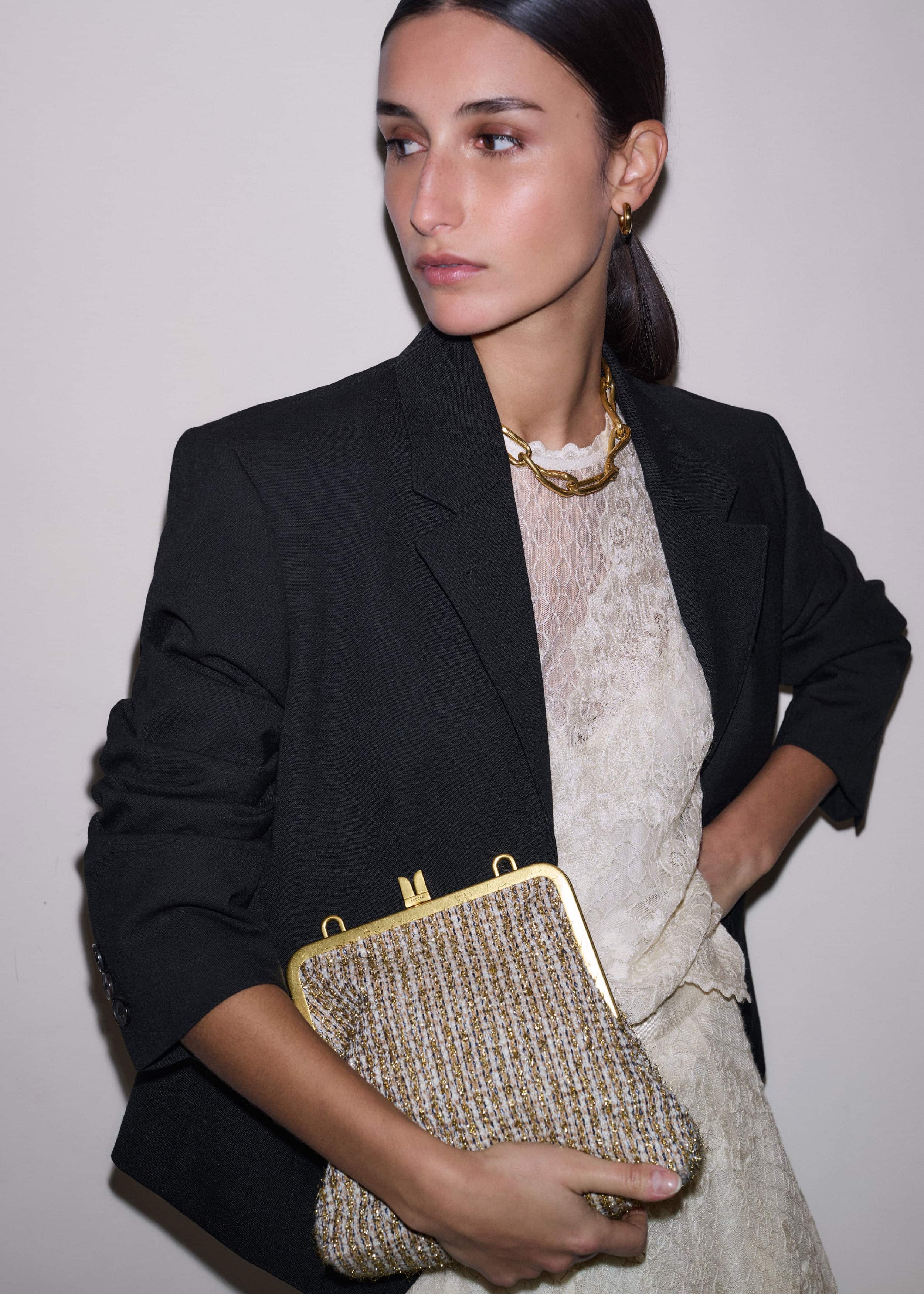 Gold Tweed AM-PM Crossbody Bag