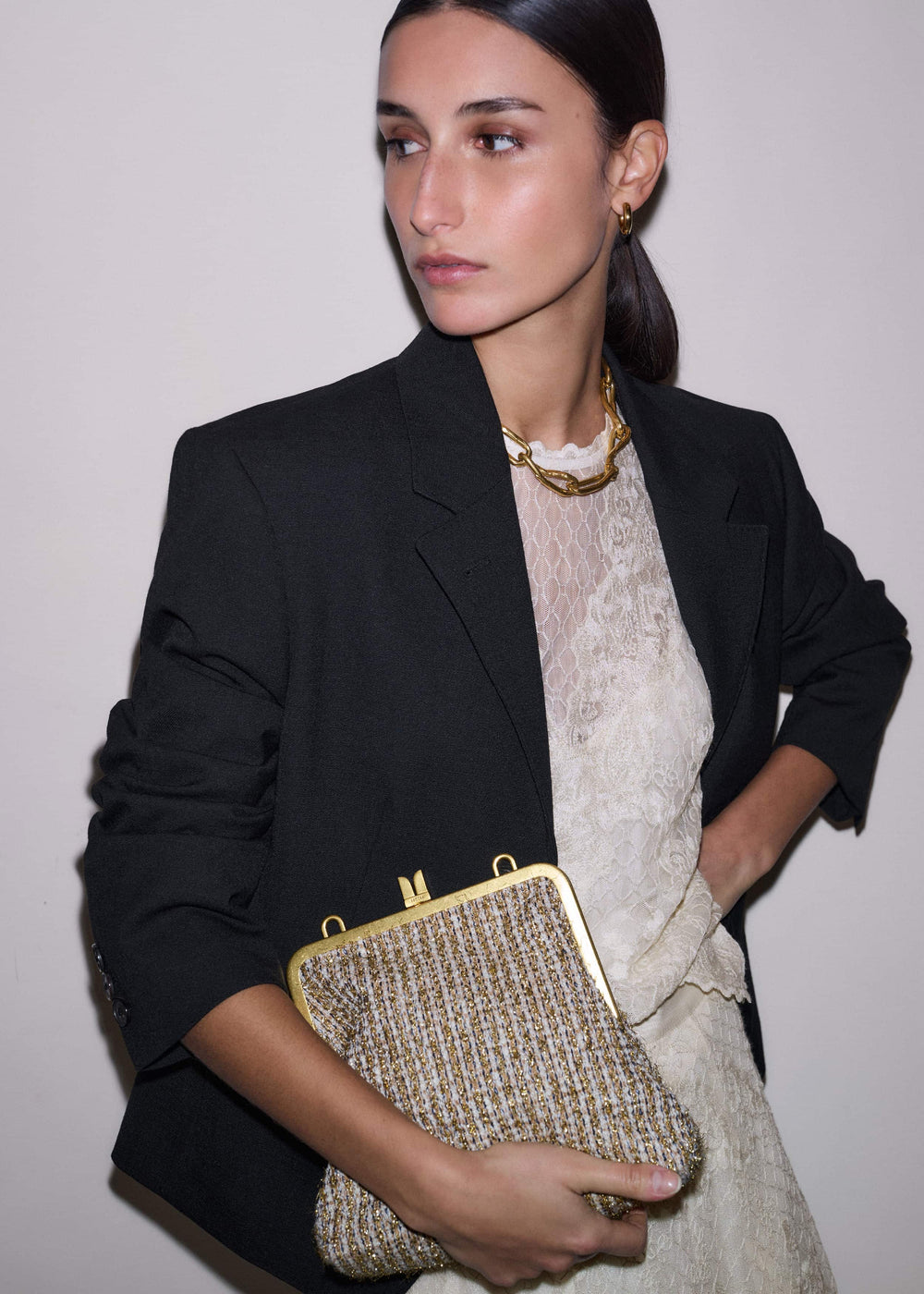 Gold Tweed AM-PM Crossbody Bag