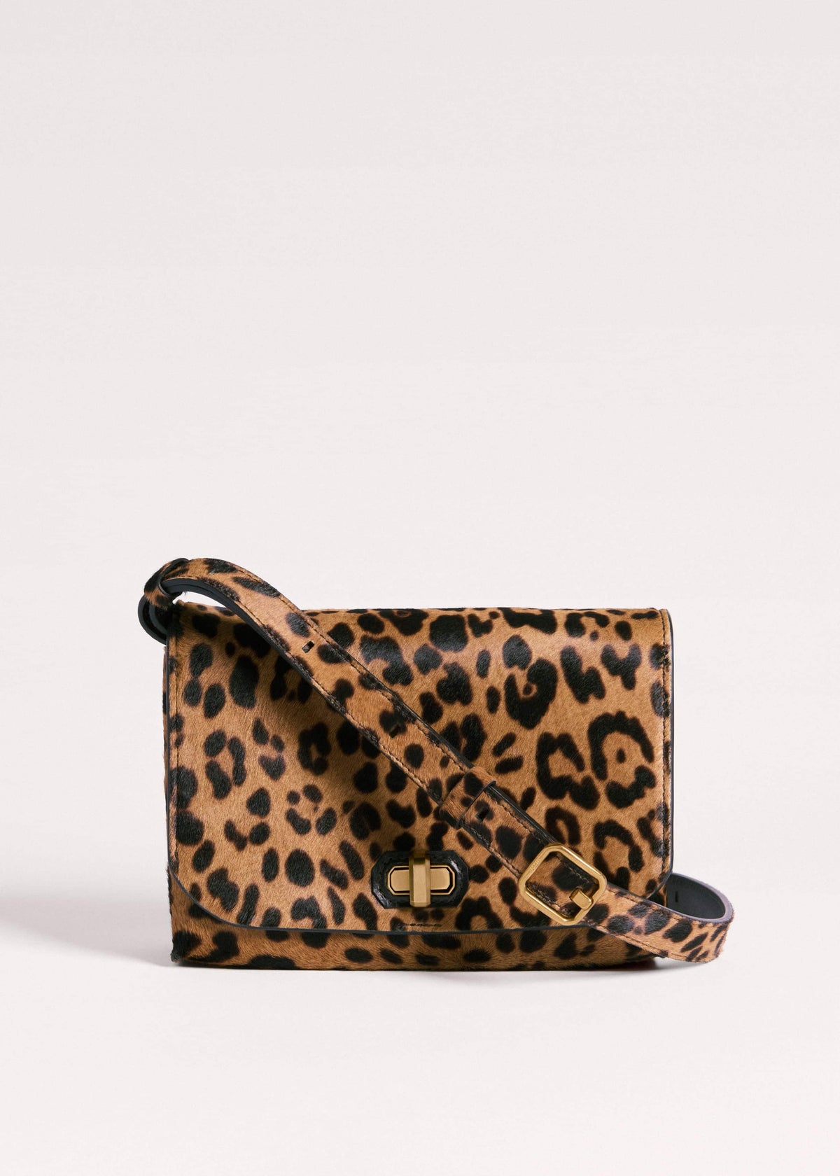 Brown 2-Way Leopard Print Crossbody Bag