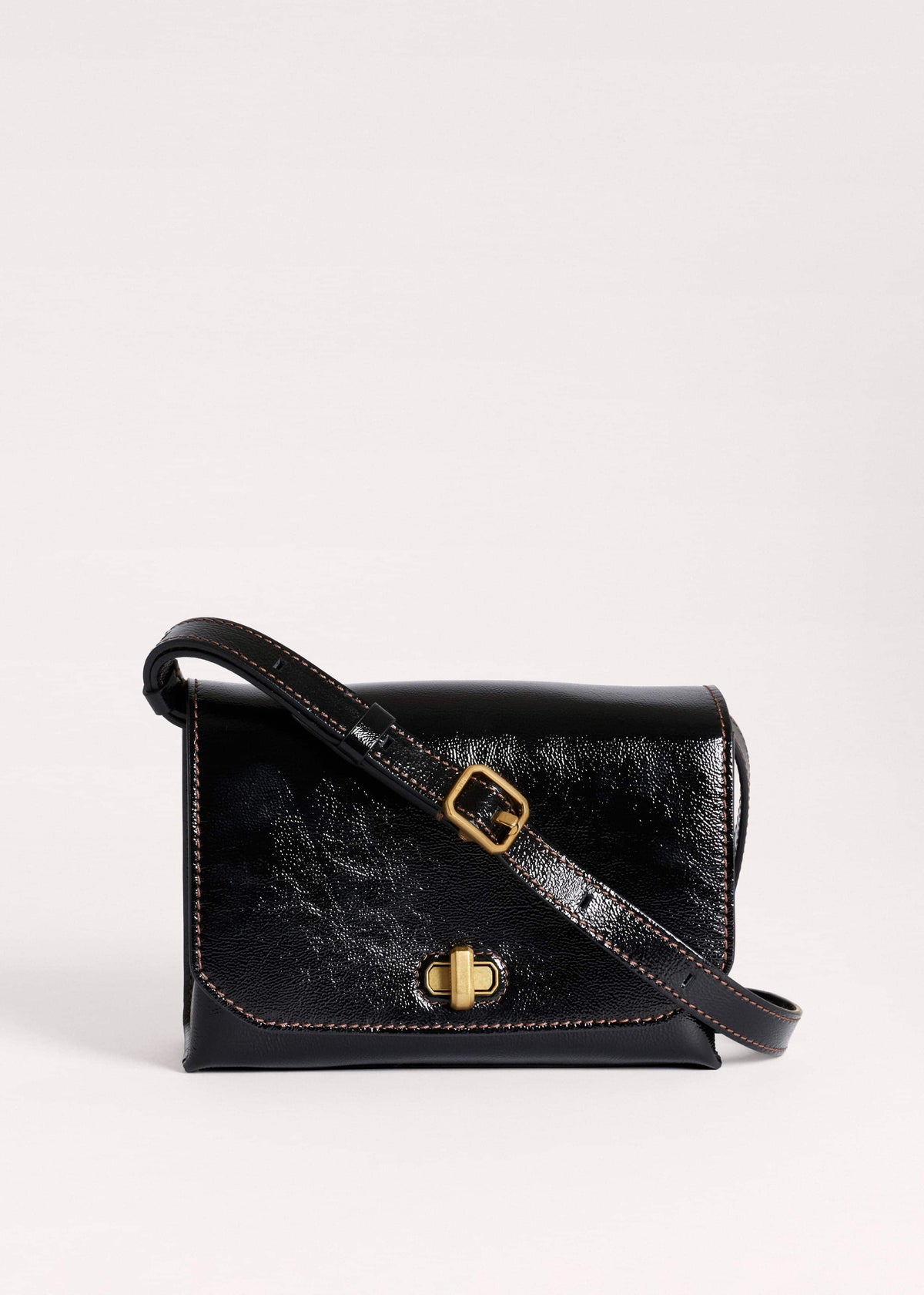 Black Leather Clutch + Crossbody Bag