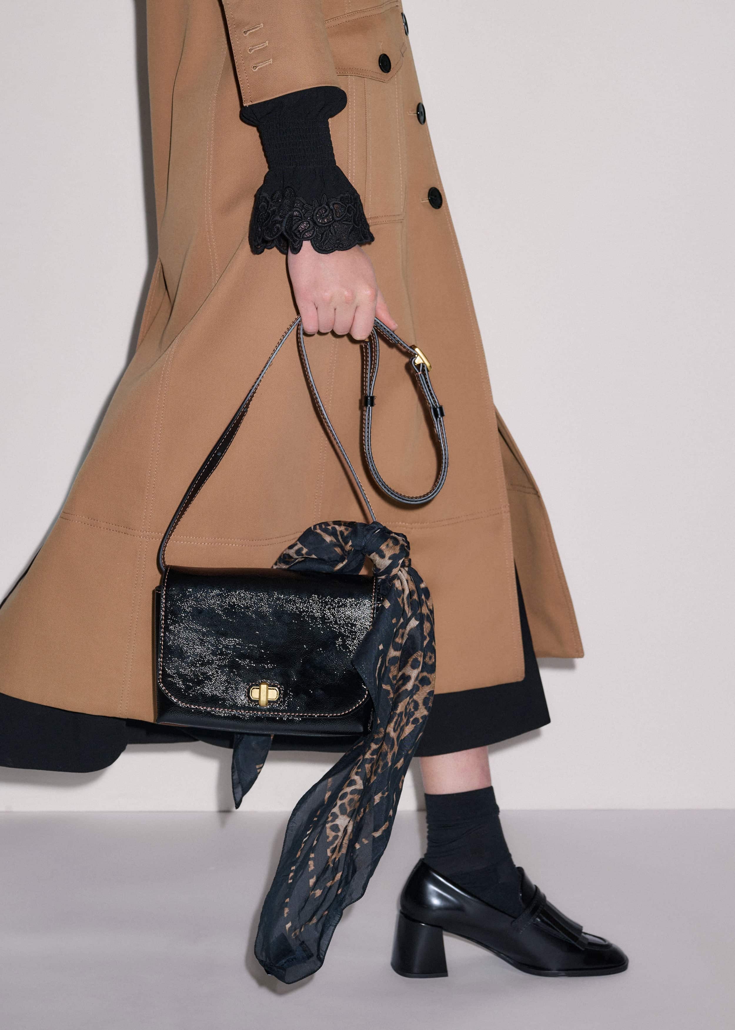 Black Leather Clutch + Crossbody Bag