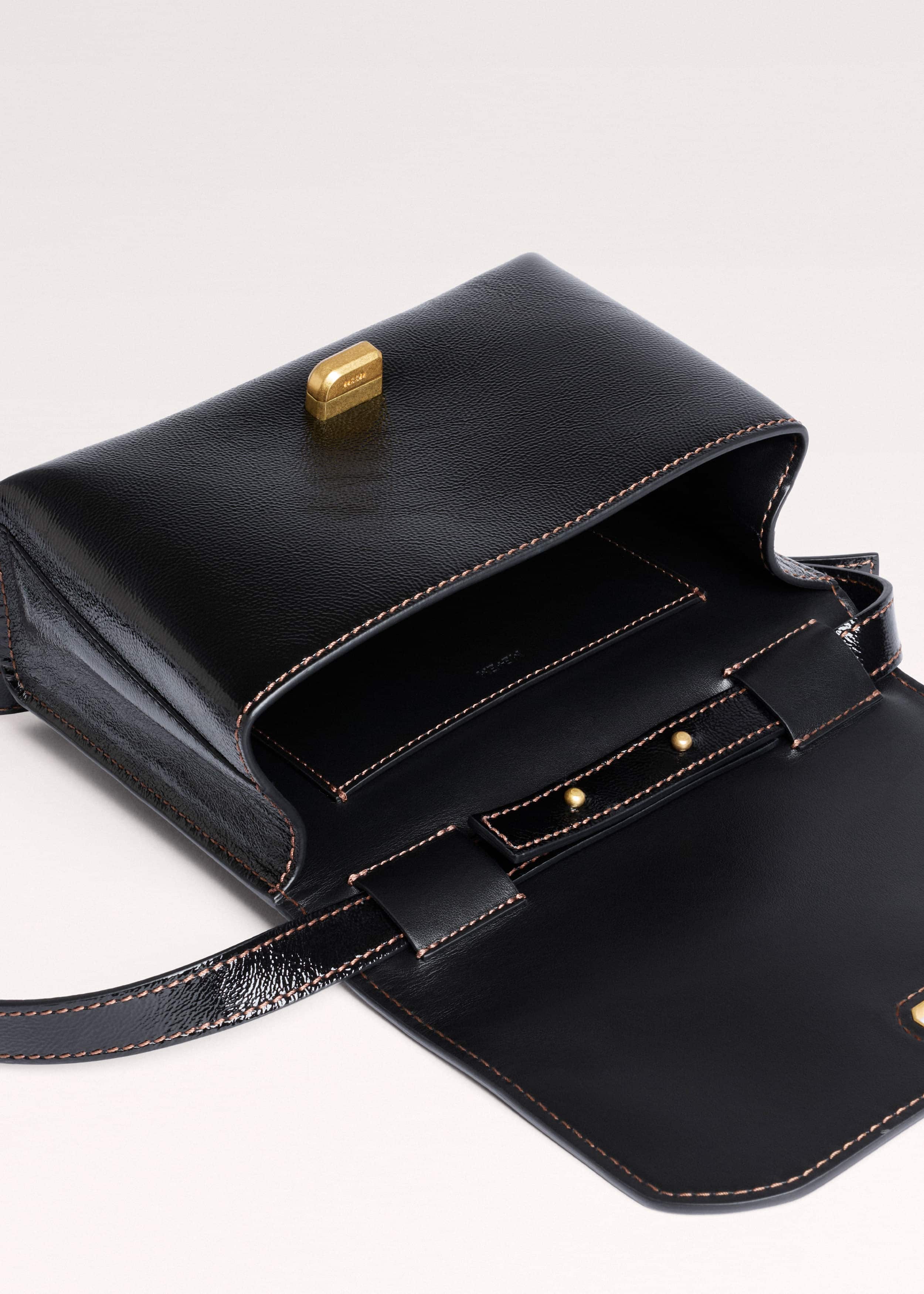 Black Leather Clutch + Crossbody Bag