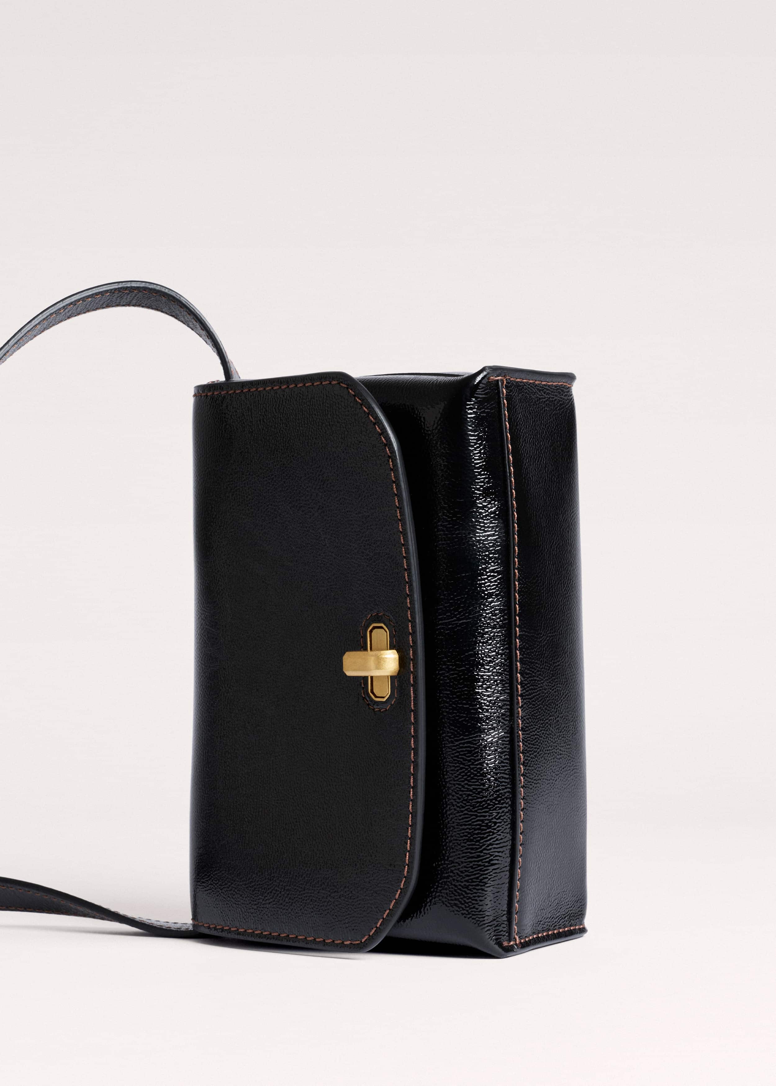Black Leather Clutch + Crossbody Bag