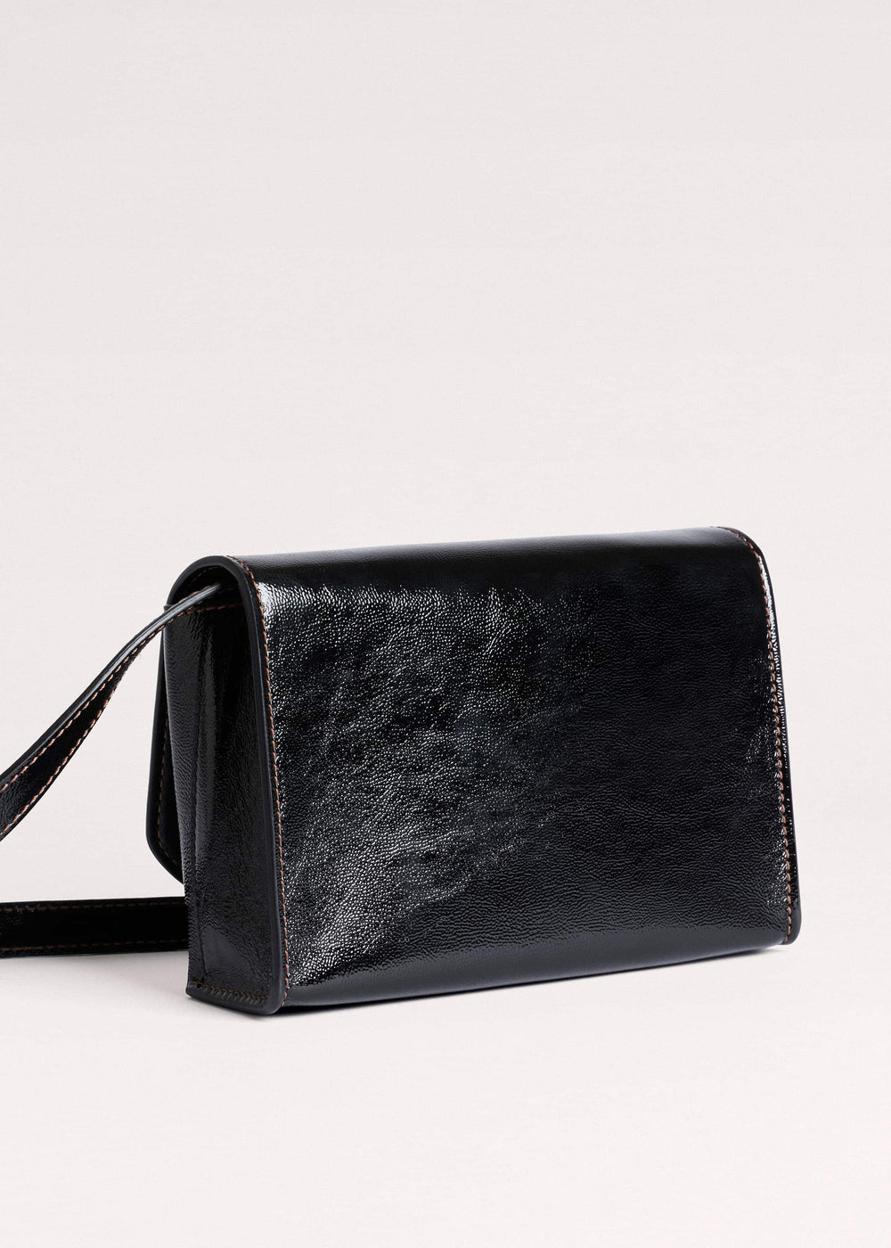 Black Leather Clutch + Crossbody Bag