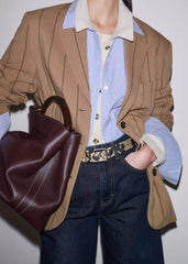 Red Leather Soft Constructed Day Bag