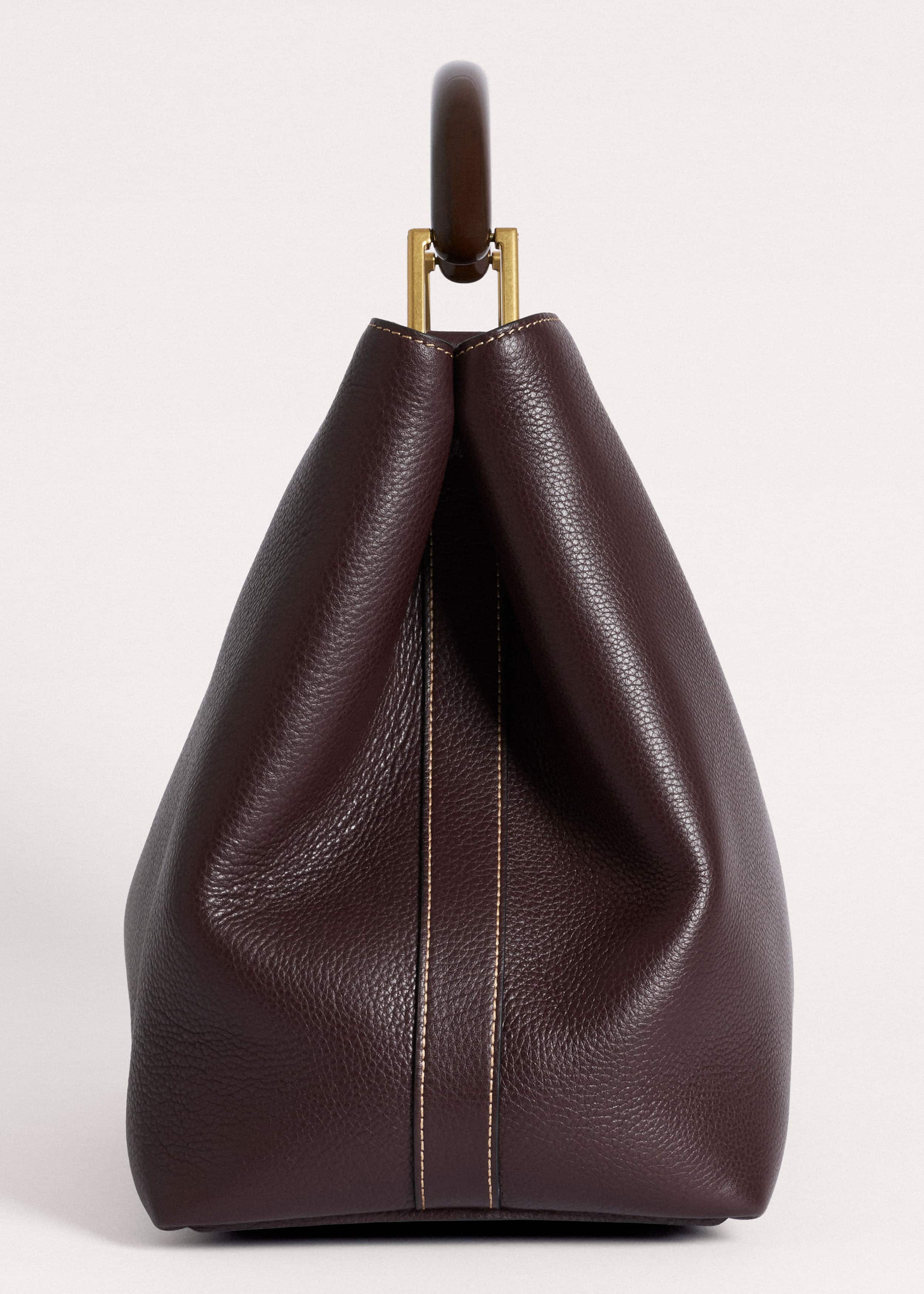 Red Leather Soft Constructed Day Bag