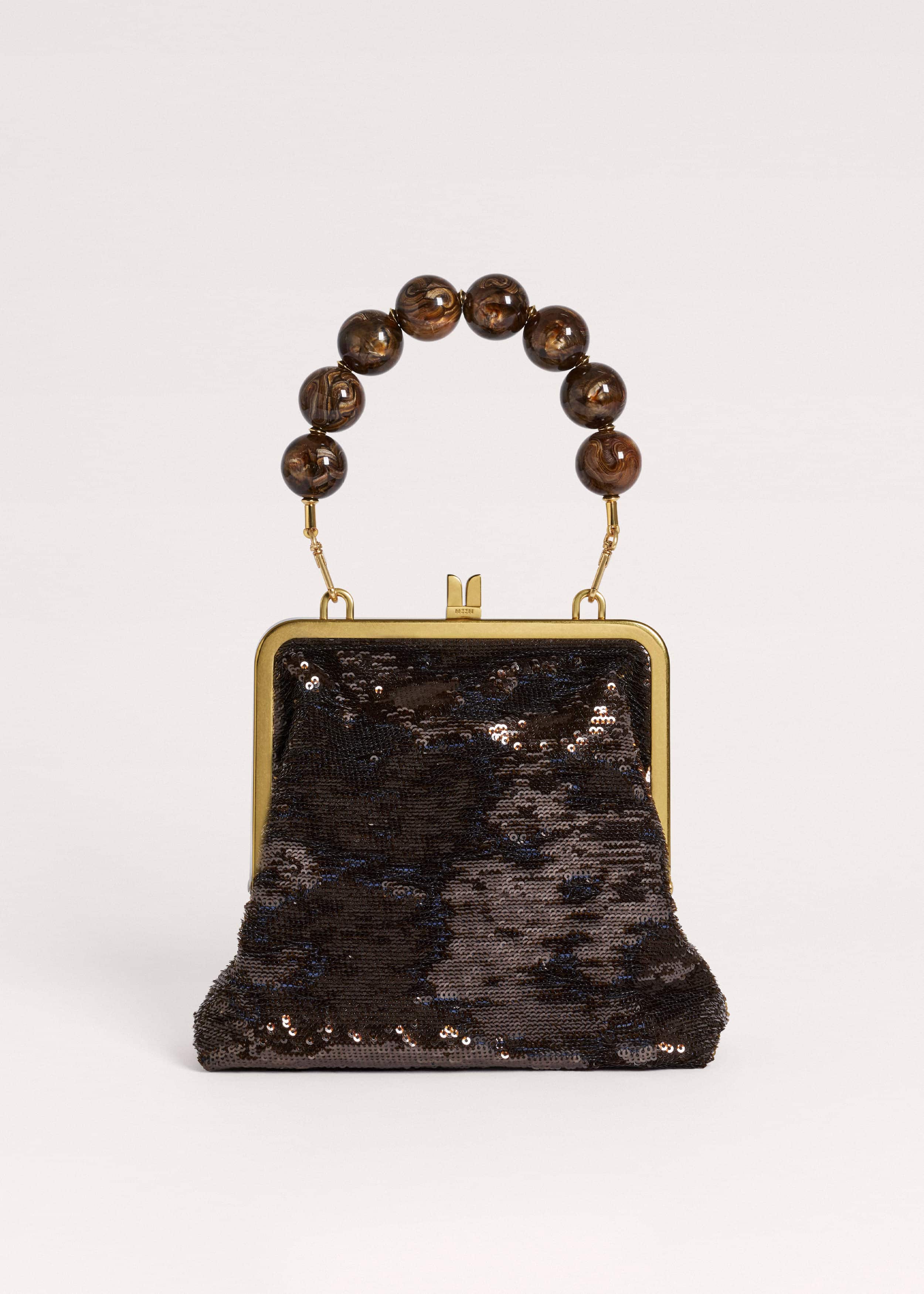 Brown Sequin Evening Bag