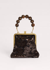 Brown Sequin Evening Bag