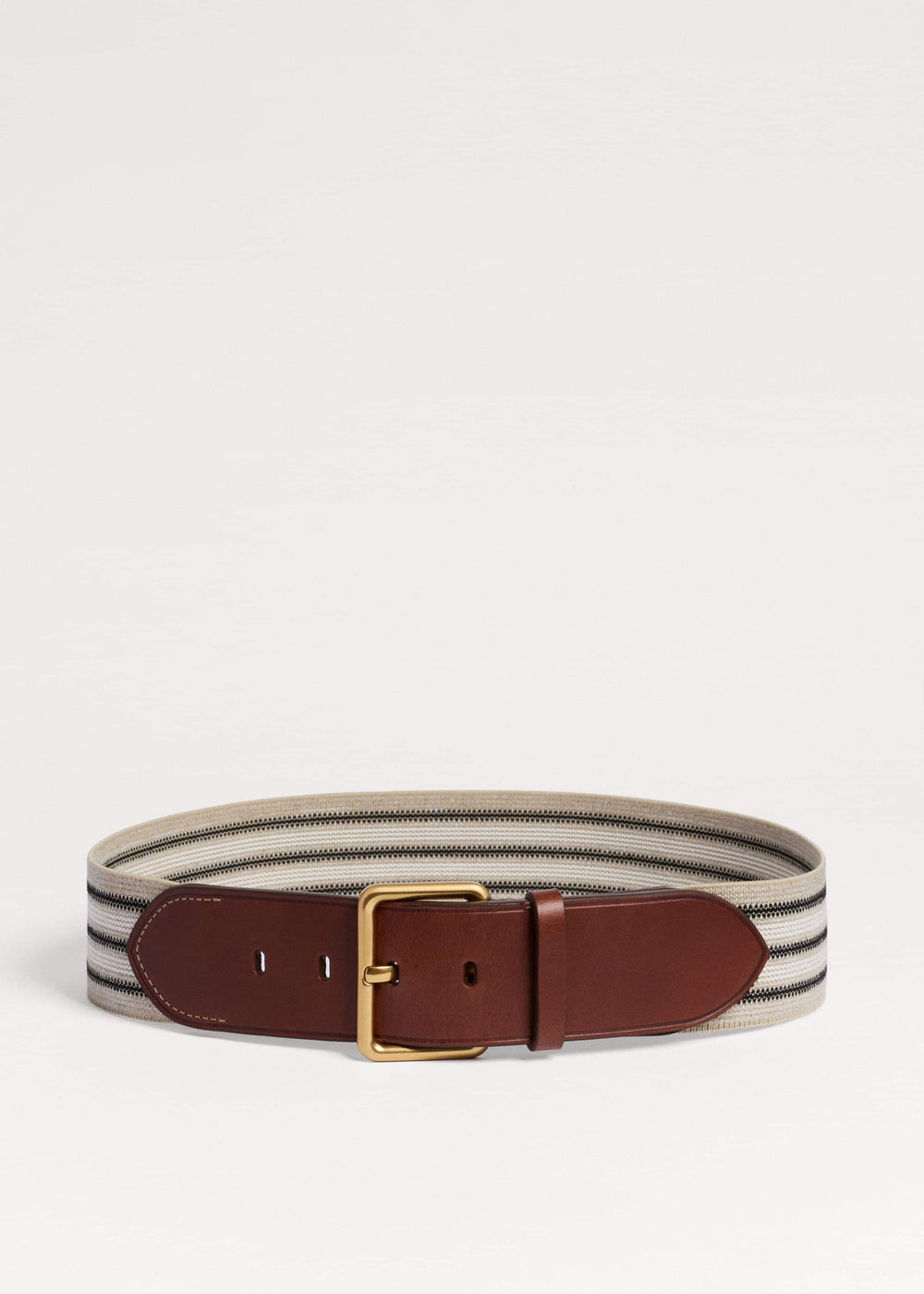 Cream Wide Elastic Belt