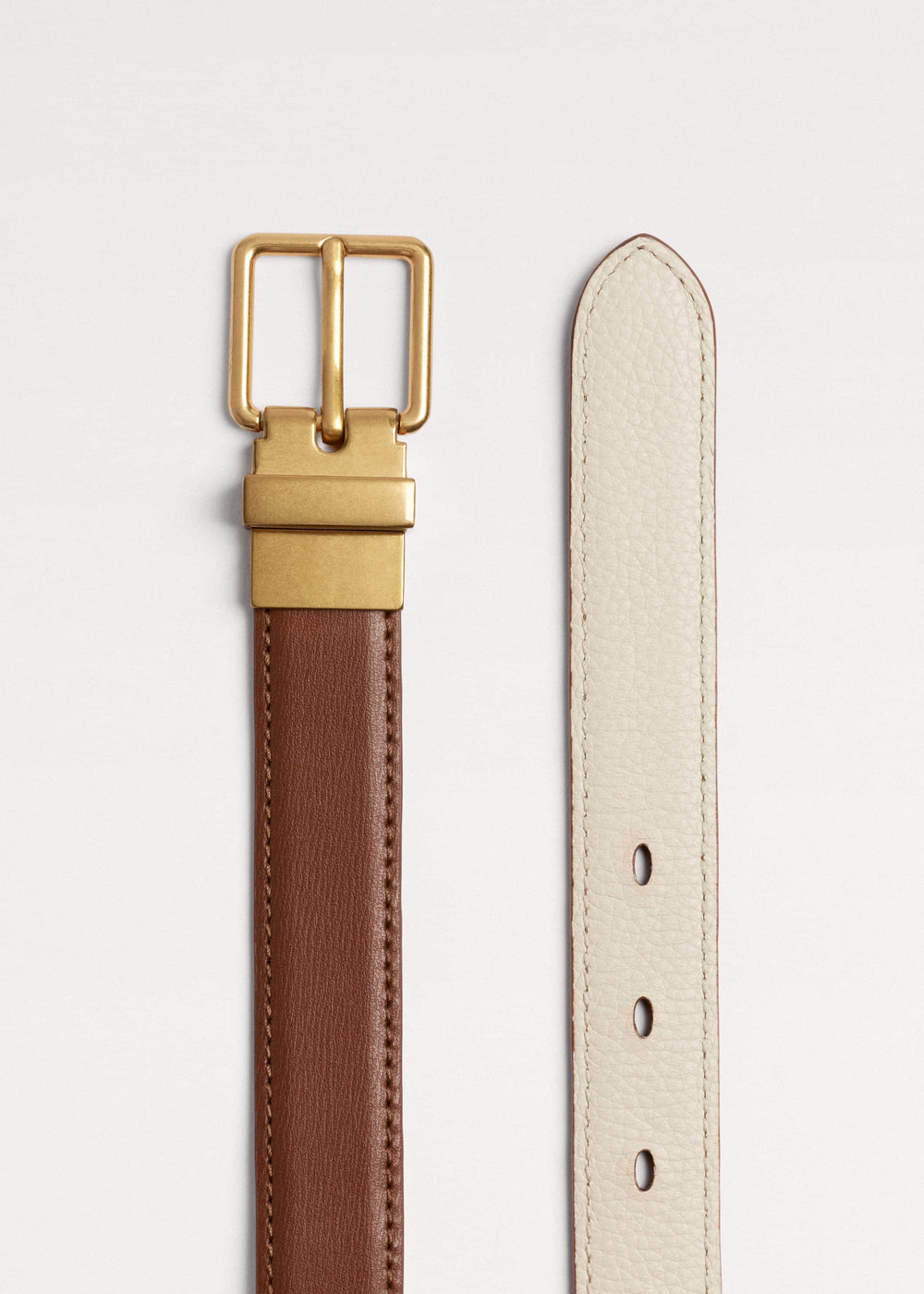 Dark Brown Buttercream Reversible Belt