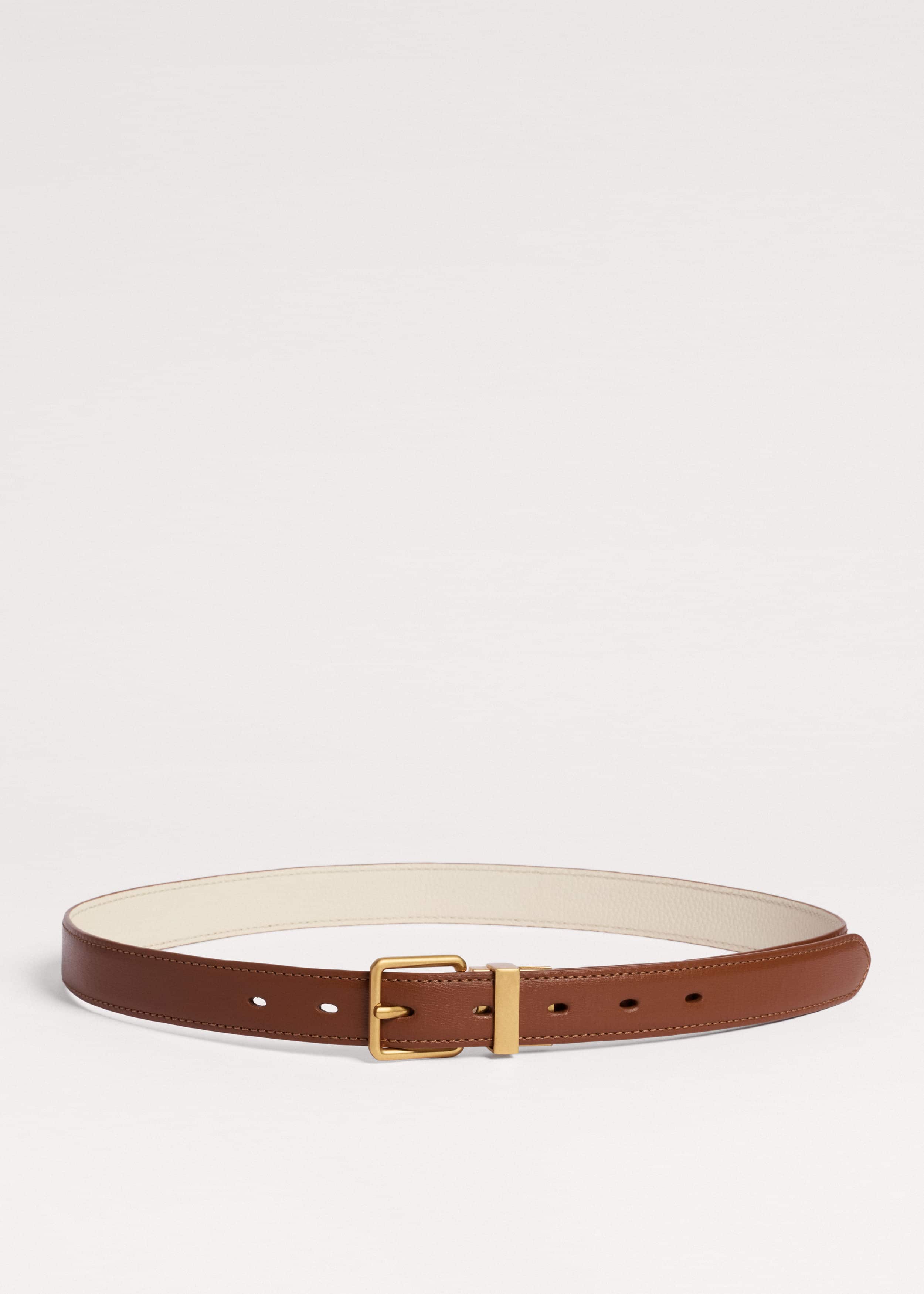 Dark Brown Buttercream Reversible Belt