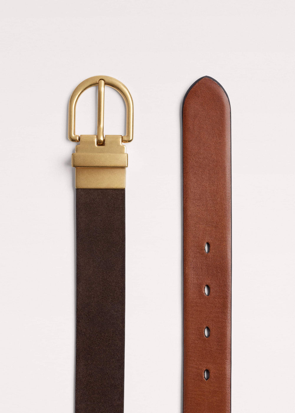 Chocolate + Tan Reversible Belt