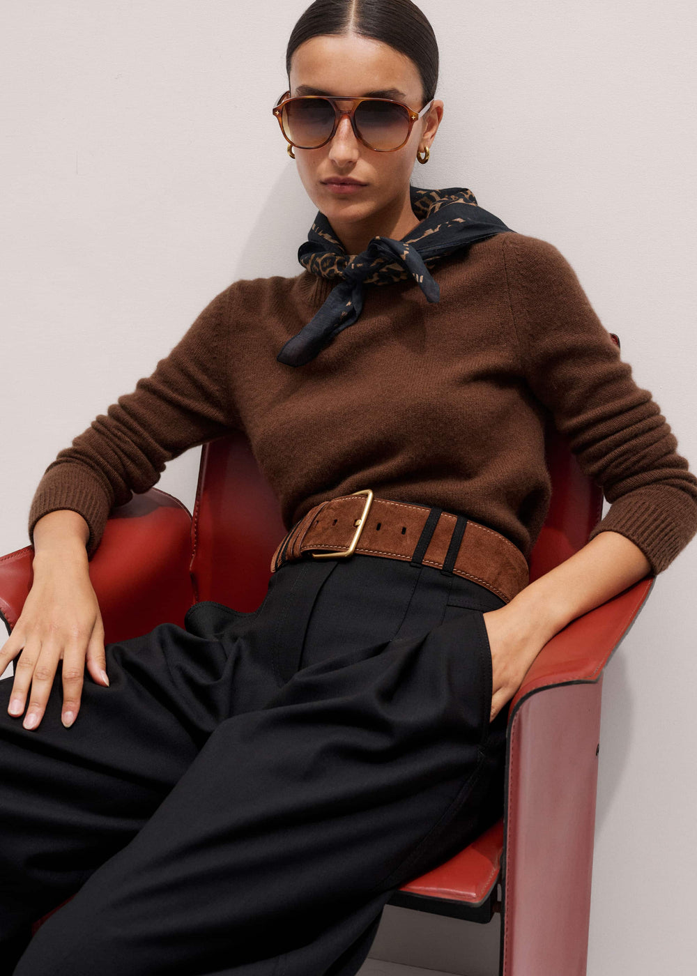 Brown Extra Wide Waisted Belt