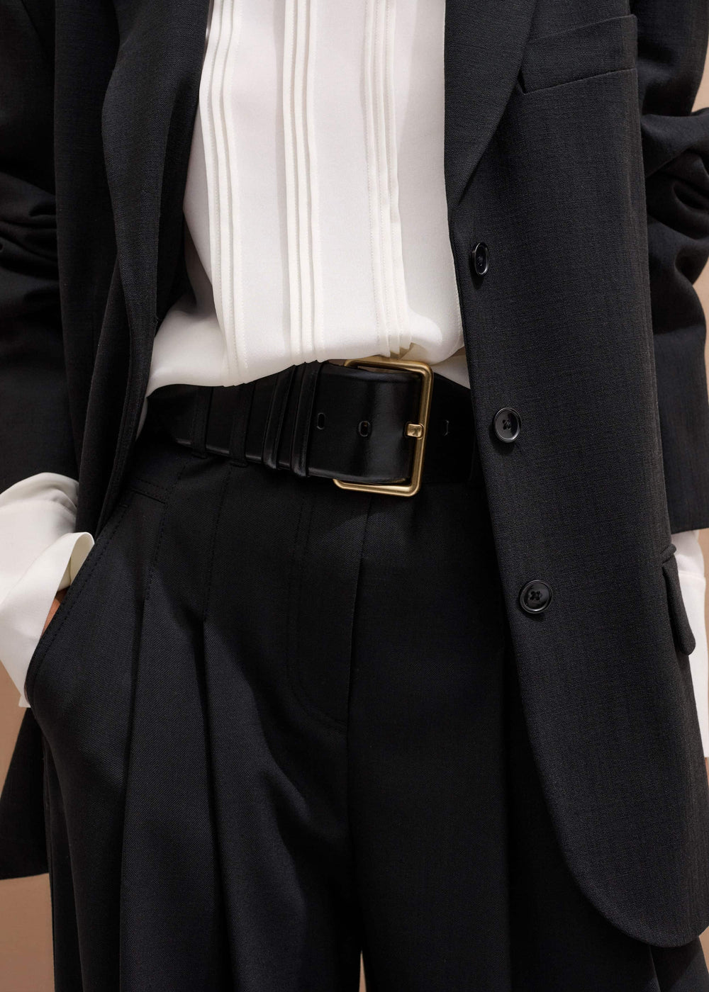 Black Extra Wide Waisted Belt
