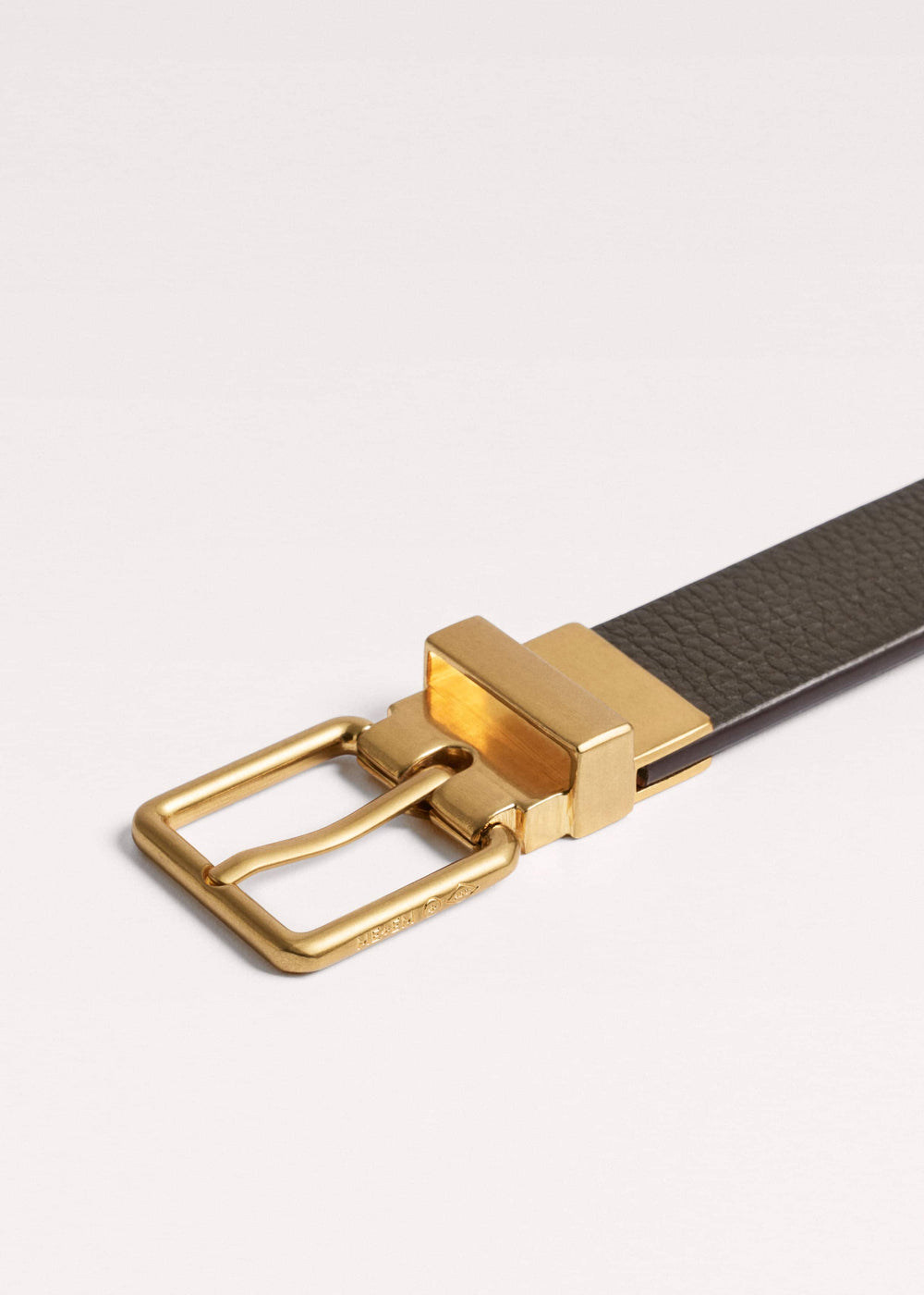 Olive Green Leather Reversible Belt