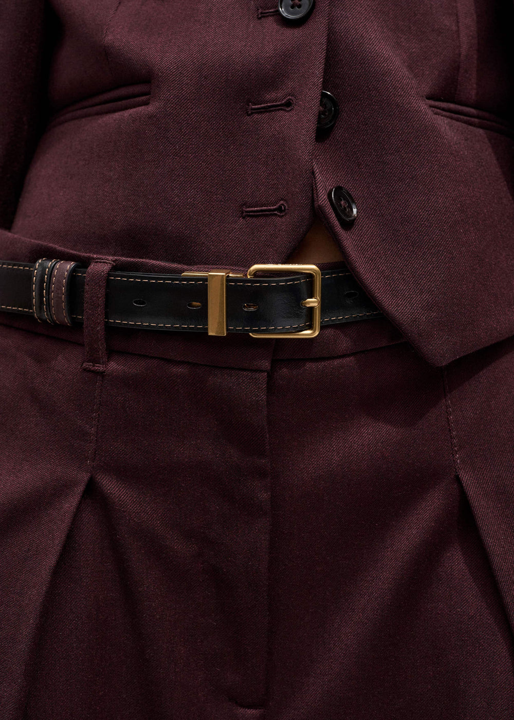 Red Leather Reversible Belt