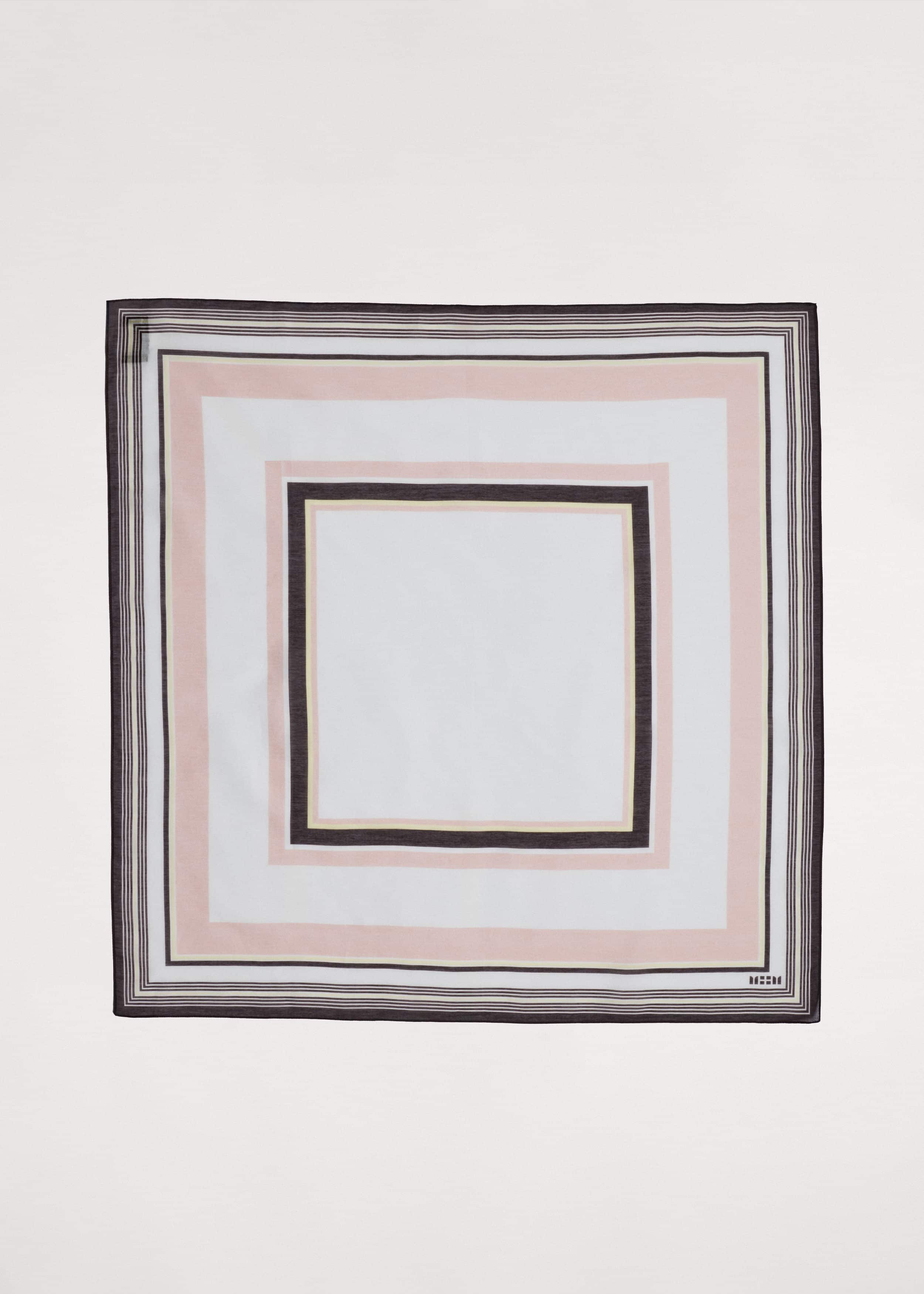 Pink Multi Stripe Border Scarf