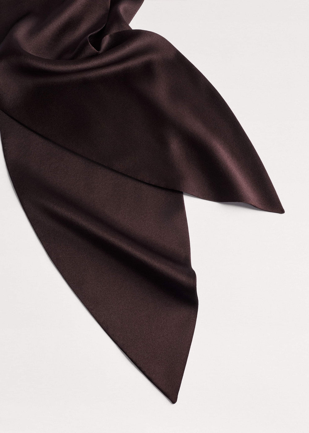 Brown Silk Satin Evening Scarf