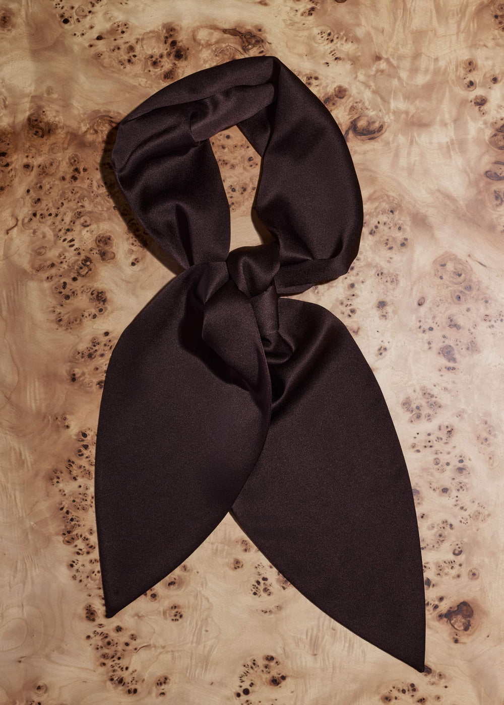 Brown Silk Satin Evening Scarf
