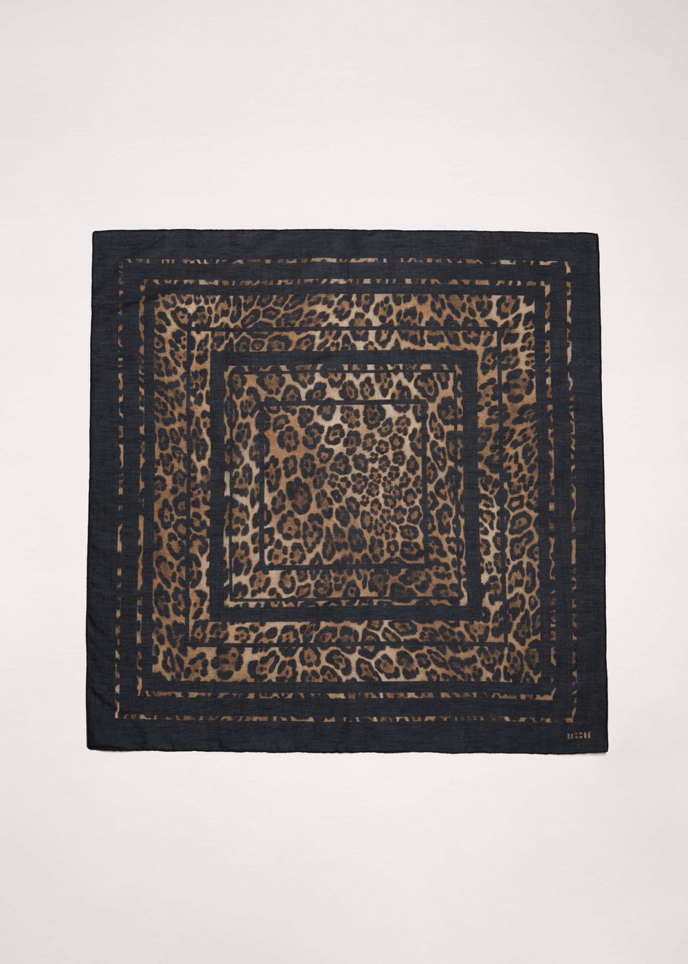 Brown Leopard Border Scarf