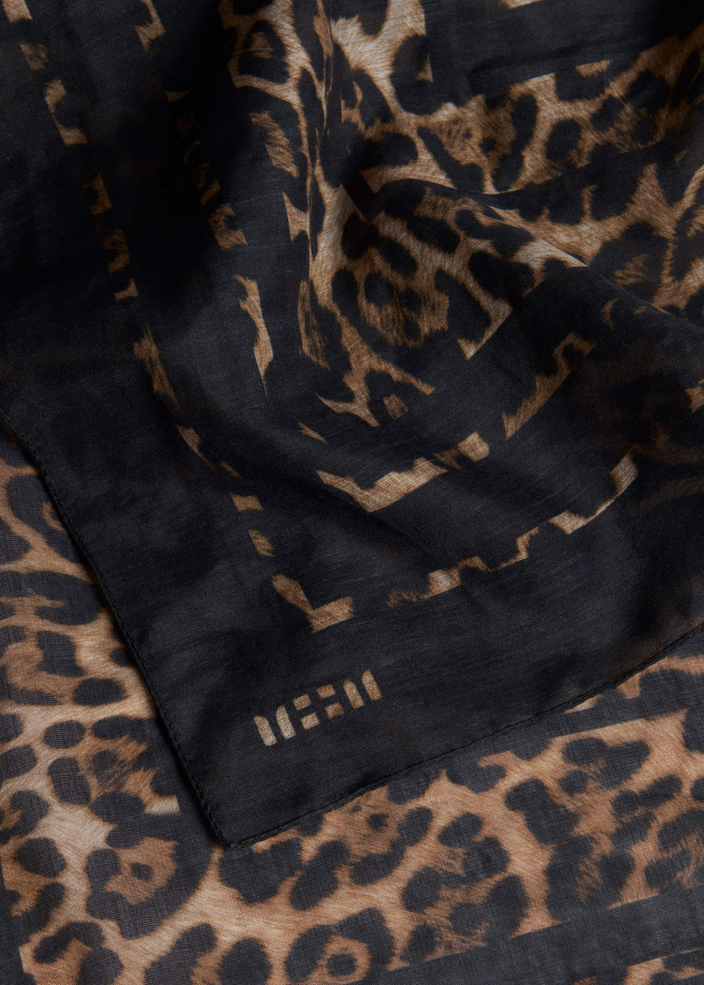 Brown Leopard Border Scarf