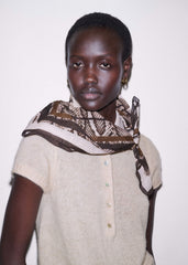 Snake Print Border Scarf