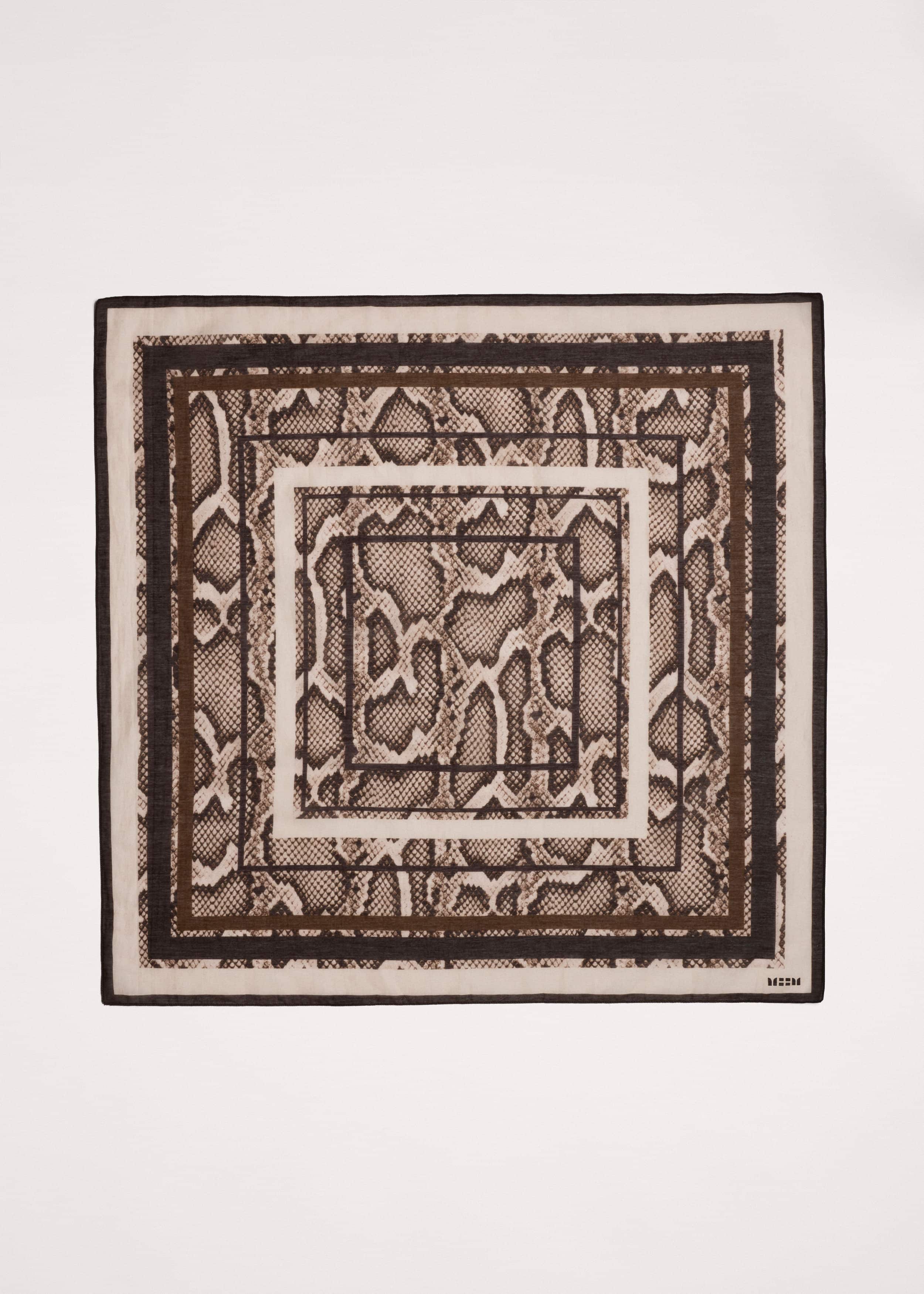 Snake Print Border Scarf