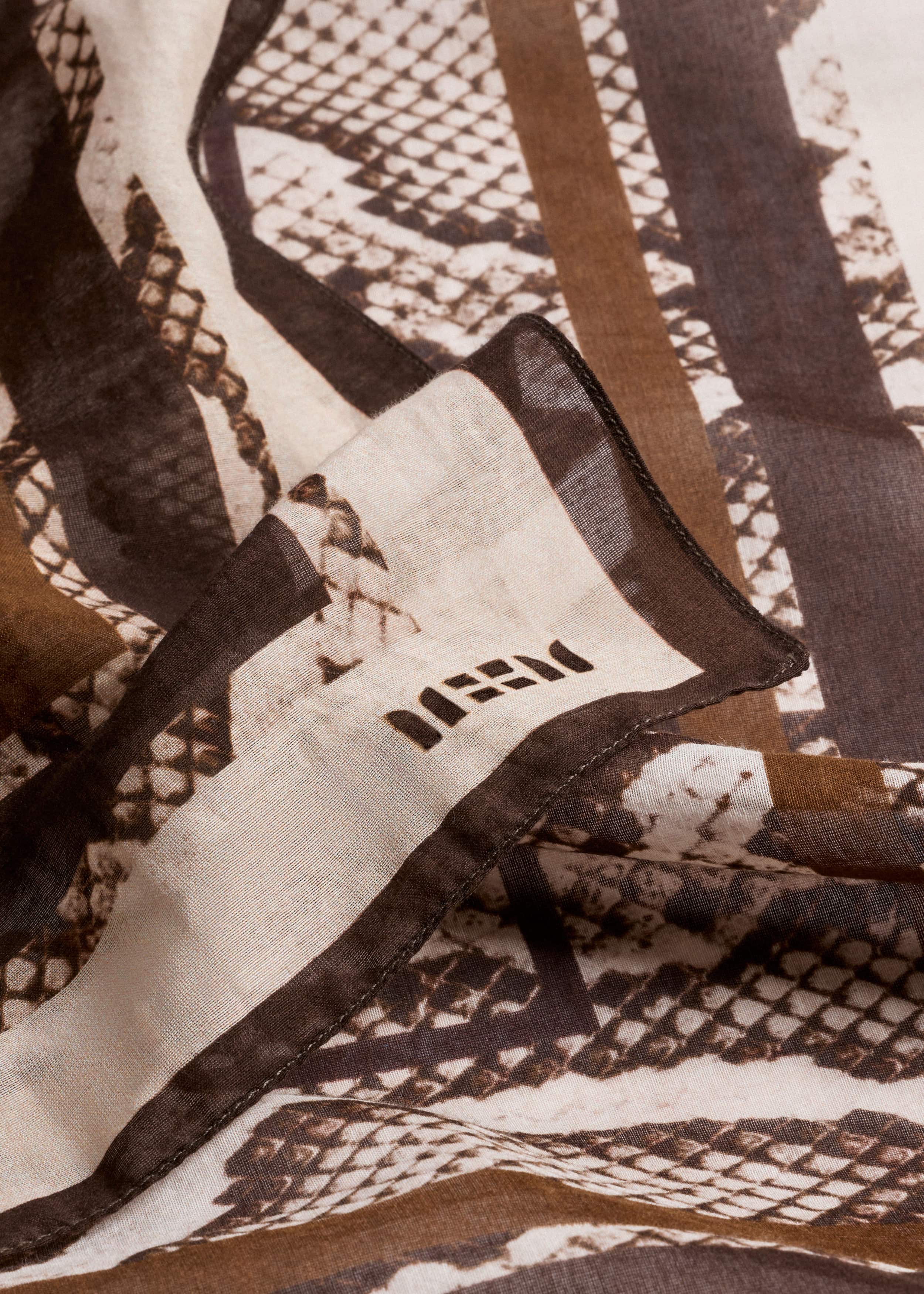 Snake Print Border Scarf