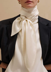 Cream Silk Satin Evening Scarf