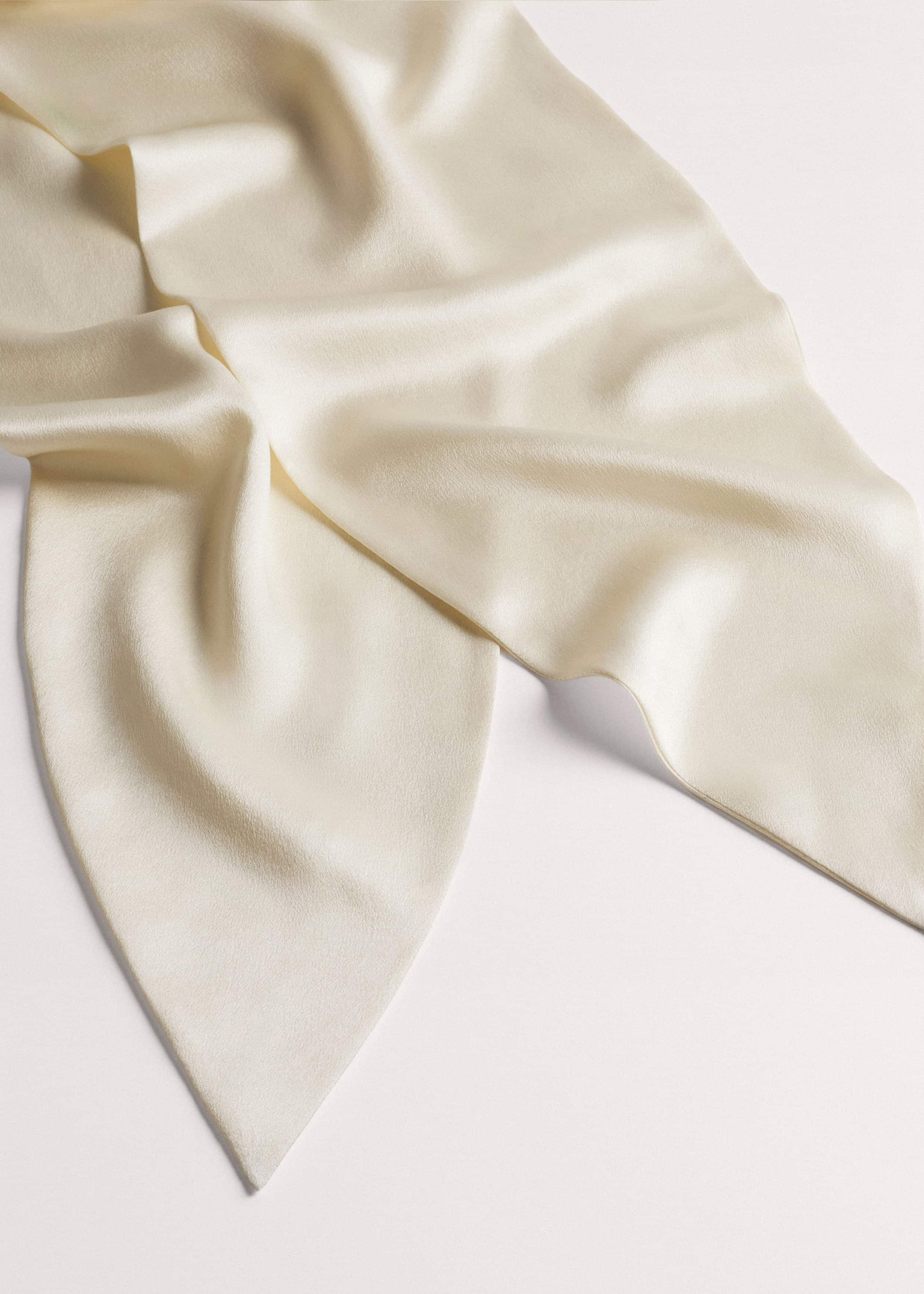 Cream Silk Satin Evening Scarf