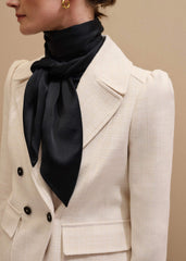 Black Silk Satin Evening Scarf