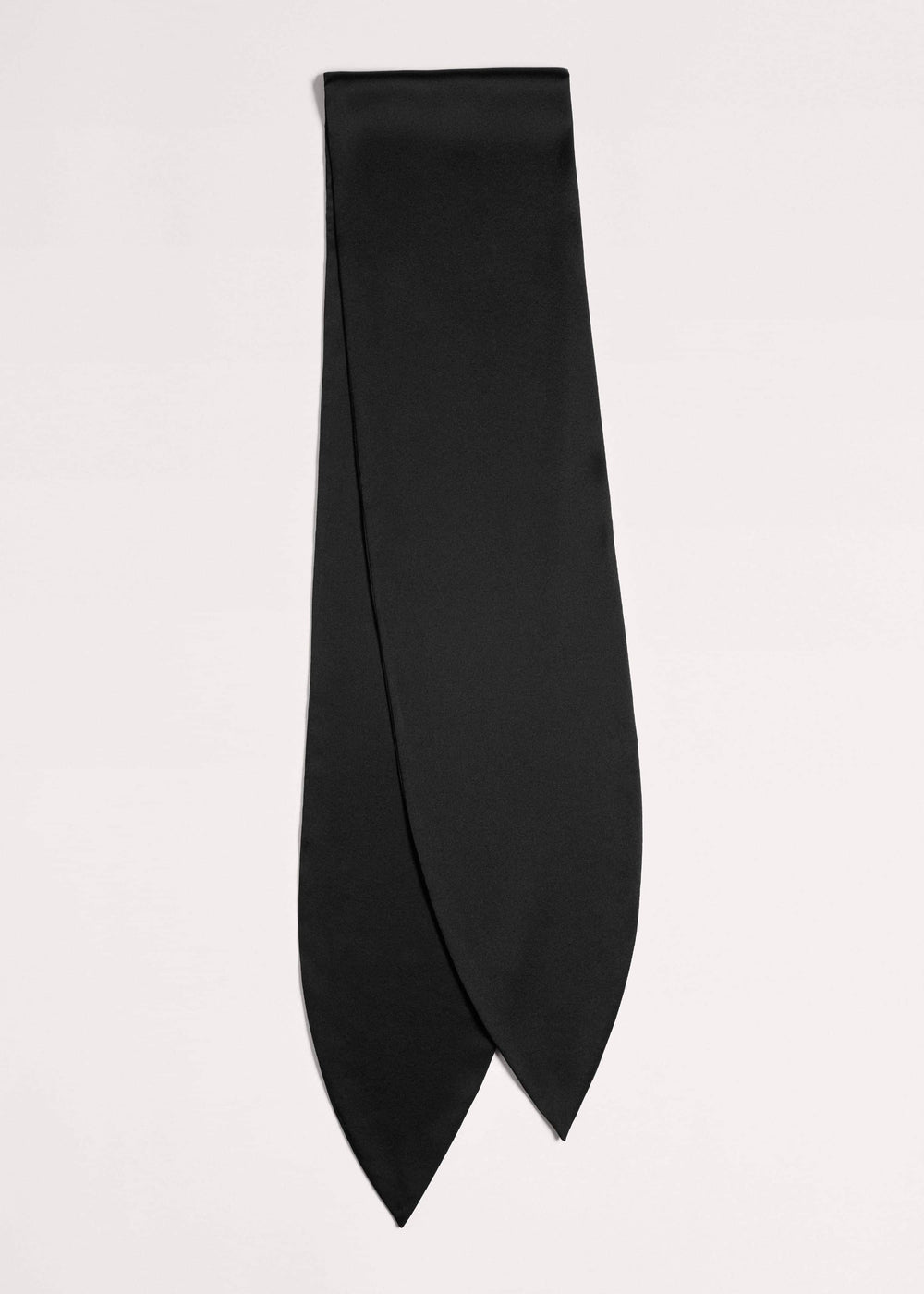 Black Silk Satin Evening Scarf