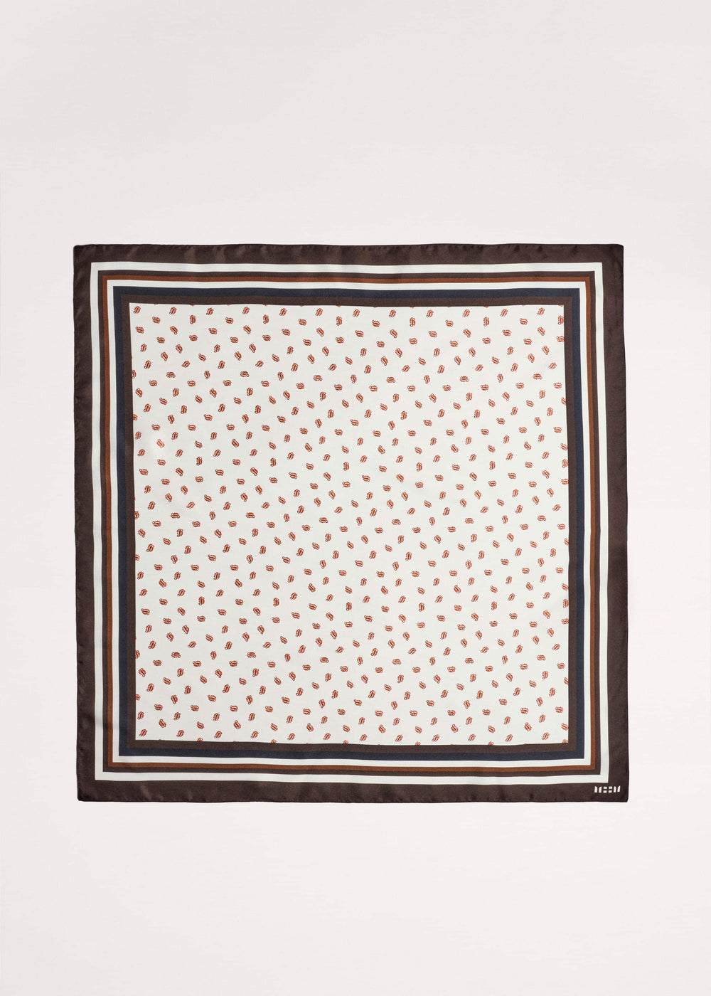 Cream Spaced Paisley Print Silk Scarf