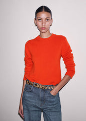 Orange Cashmere Triangle Knit Scarf