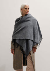 Gray Cashmere Blend Travel Scarf
