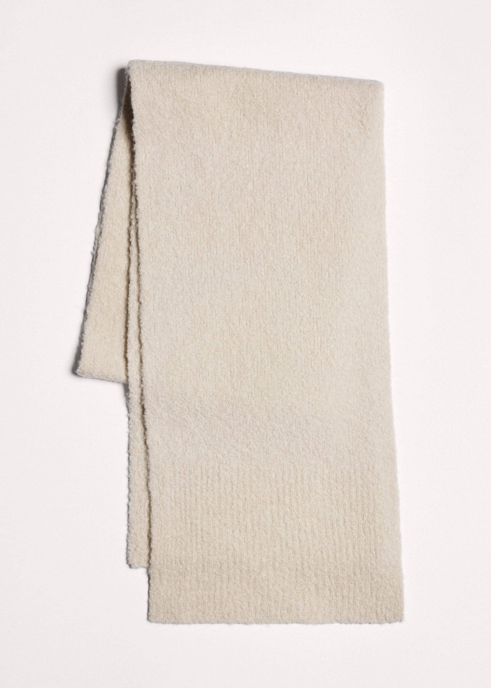 Oatmeal Merino Wool Bouclé Knit Scarf