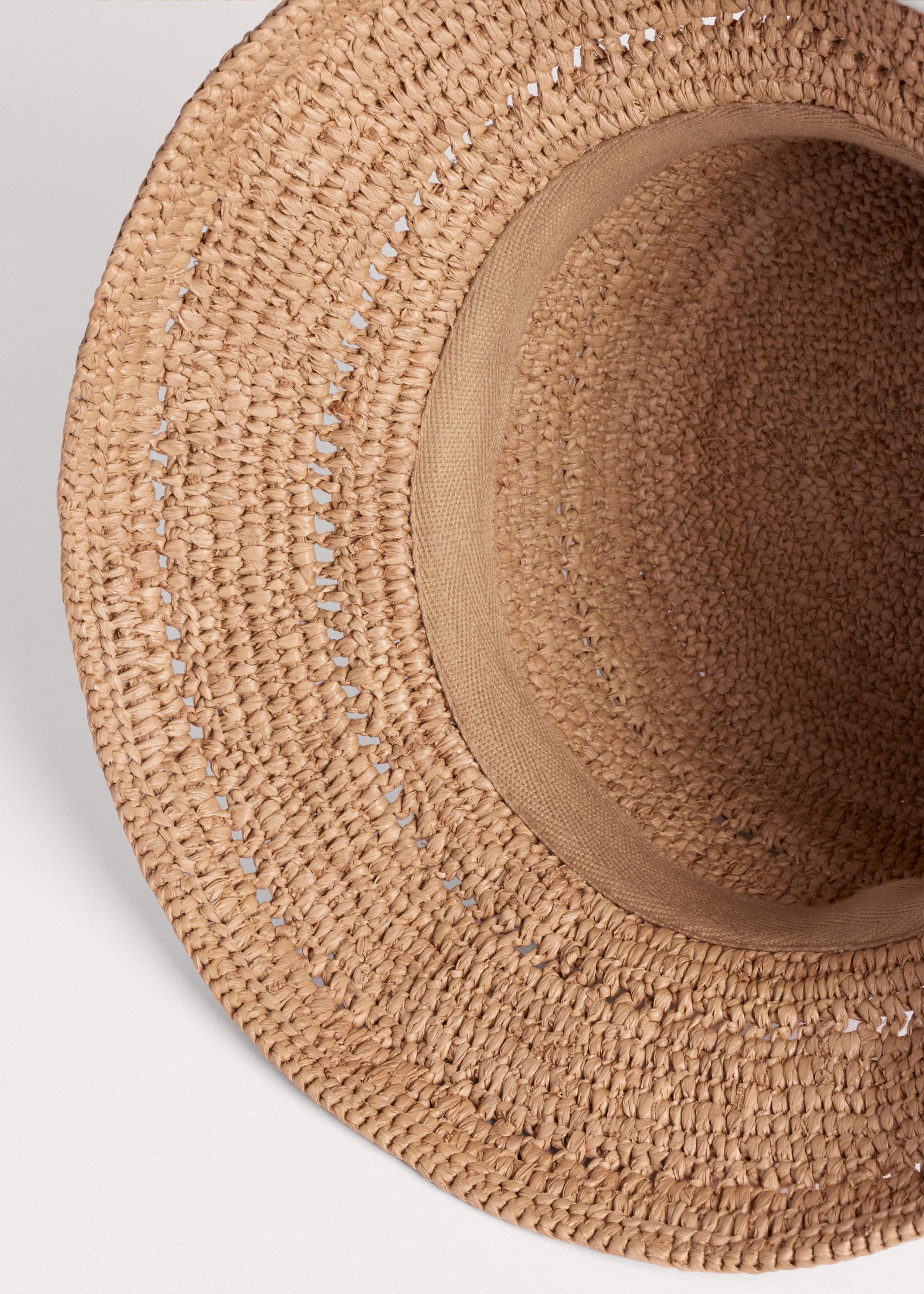 Brown Summer Raffia Bucket Hat