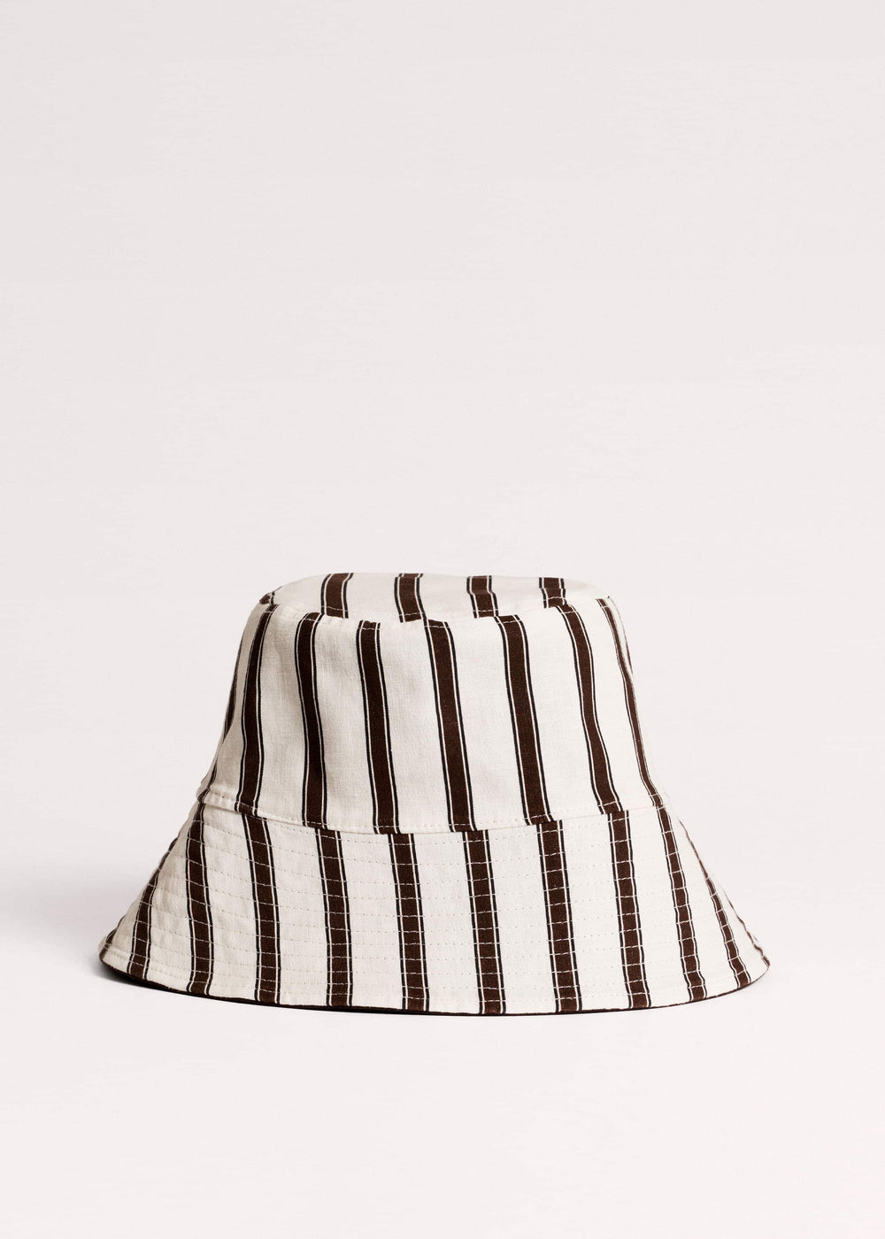 Brown Striped Reversible Bucket Hat